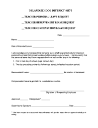 bereavement leave application fill