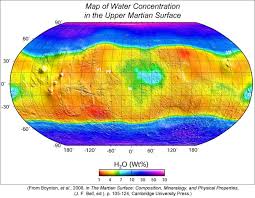 psrd how much water is inside mars
