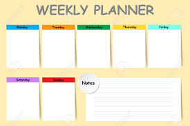 Weekly Planner With A Chart For Notes And White Charts For Each