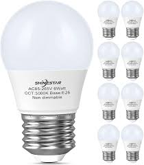 Amazon Com Shinestar 8 Pack A15 Led Ceiling Fan Light Bulbs 60 Watt Equivalent 5000k Daylight E26 Medium Base Small Led Appliance Bulb For Bathroom Vanity Fixtures Non Dimmable Home Improvement