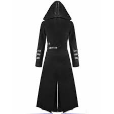 Black Punisher Hooded Trench Coat