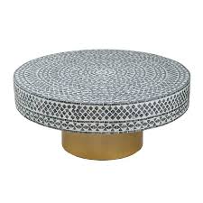 Gold Round Mdf Coffee Table 78482 Blac