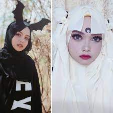 her hijab in her cosplay outfits