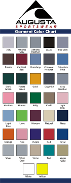Augusta Swatch Color Chart Custom T Shirts From Monkey In
