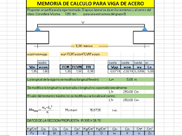 calculation memory for steel beam in