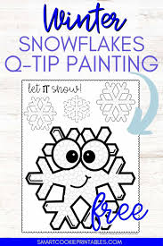 free winter snowflakes q tip painting