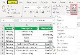 find and select in excel step by step