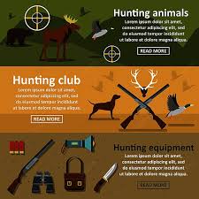 hunting banner horizontal concept set