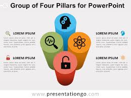 Group Of Four Pillars For Powerpoint Presentationgo Com