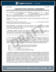 Create A Free Construction Contract Agreement Legal Templates