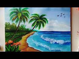 a beautiful beach painting seascape