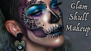 glam rhinestone skull makeup