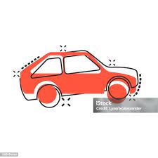 Car Icon In Comic Style Automobile Car Vector Cartoon Illustration  gambar png