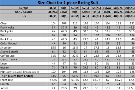 Leather One Piece Motorcycle Suit Size Chart Disrespect1st Com