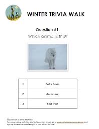 Are you searching animal trivia questions which are the most important creatrue of the world? Winter Themed Nature Trivia Walk Free Printable Rain Or Shine Mamma
