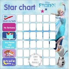 Frozen Star Chart Reward Chart Kids Printable Reward