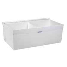 Mustee 14 23x25 white single laundry tub at walmart and save. Utialtwin 24 In X 40 In X 33 In Structural Thermoplastic Wall Mount Double Basin Laundry Tub 27w The Home Depot