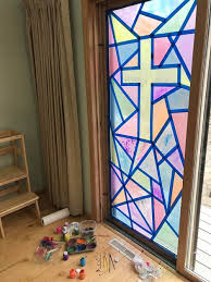 diy faux stained glass window for kids