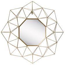 Gold Geometric Metal Wall Mirror