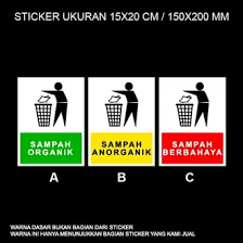 Sampah non organik merupakan sampah yang sudah dibuang dan tidak layak lagi dipakai. Jual Produk Sticker Tempat Sampah Safety Termurah Dan Terlengkap Februari 2021 Bukalapak