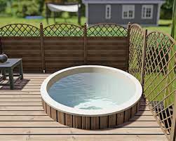 Round Hot Tub Liner With Outside Stove