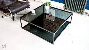 Square Grey Glass Coffee Table