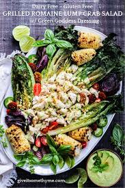 grilled romaine lump crab salad with