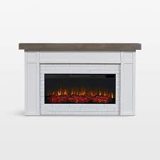 Brown Wood Electric Fireplace