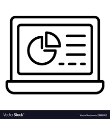 Computer Finance Report Icon Outline Style