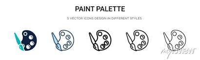 Paint Palette Icon In Filled Thin Line