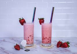 strawberry lemonade boba milk tea