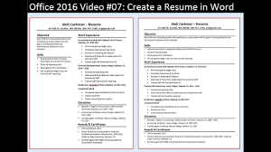Mar 06, 2020 · start by looking at the job advertisement, and use the keywords you find to add to your skills section. Office 2016 Video 07 Create A Resume In Word Youtube
