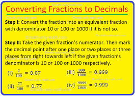 converting fractions to decimals how
