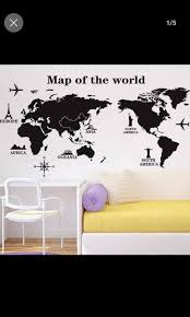 Instock World Map Wall Stickers English