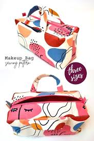 makeup bag sewing pattern 3 sizes with
