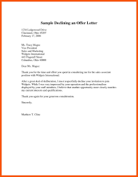 Decline Jober Letter Sample To Due Location Politely Salary