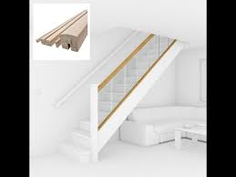Oak Modern Glass Grooved Handrail