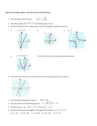 Math 1314 College Algebra Review