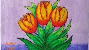 Sketsa gambar bunga untuk orang dewasa. Menggambar Bunga Tulip Cara Menggambar Dan Mewarnai Untuk Pemula Youtube