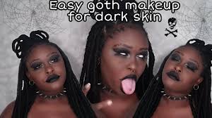 easy goth makeup tutorial for dark skin