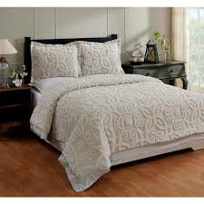 cotton tufted chenille comforter set ss