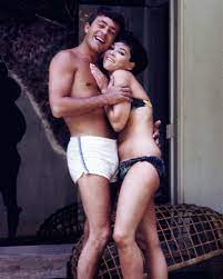 Yvonne Craig cuddles up to Bill Bixby both in swimwear 1960's 8x10 inch  photo | eBay