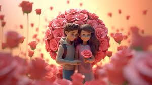 3d ilration background cute couple