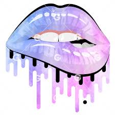 cotton candy purple drip lips svg svged