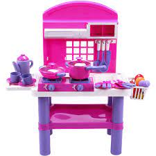 Hộp đồ chơi nhà bếp cho bé gái 102 màu hồng nhựa an toàn