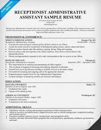 Cover Letter Samples For Receptionist Administrative Assistant