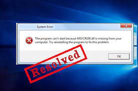 how to fix msvcr100 dll missing error