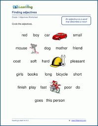 Grade 1 grammar adjectives printable worksheets lets share knowledge our adjectives lesson plan . What Is Adjectives For Grade 1 Know It Info