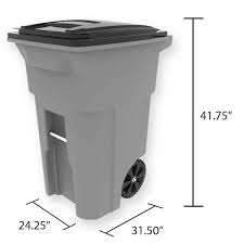 64 Gal Black Outdoor Trash Can With