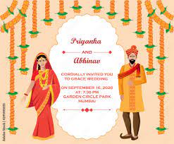 indian hindu wedding invitation card